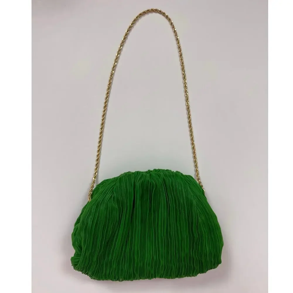 Loeffler Randall Bailey Pleated Clutch in Clover